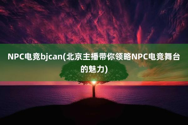 NPC电竞bjcan(北京主播带你领略NPC电竞舞台的魅力)