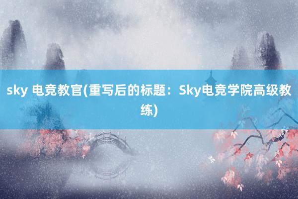 sky 电竞教官(重写后的标题：Sky电竞学院高级教练)