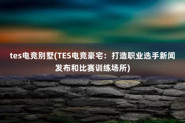 tes电竞别墅(TES电竞豪宅：打造职业选手新闻发布和比赛训练场所)