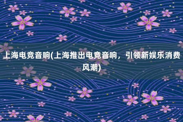 上海电竞音响(上海推出电竞音响，引领新娱乐消费风潮)