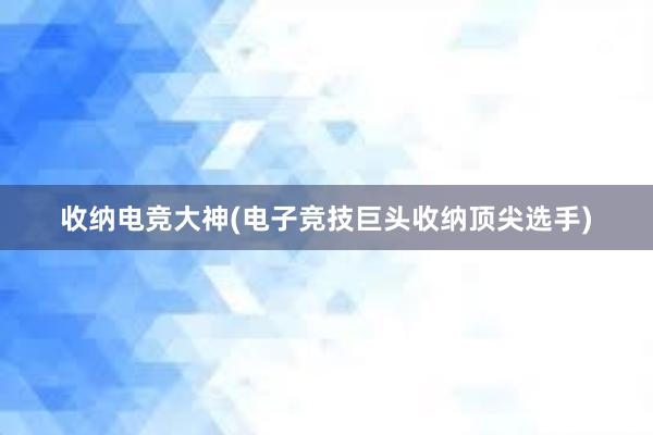 收纳电竞大神(电子竞技巨头收纳顶尖选手)