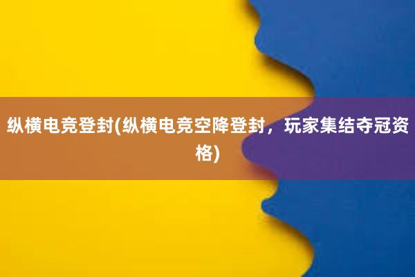 纵横电竞登封(纵横电竞空降登封，玩家集结夺冠资格)