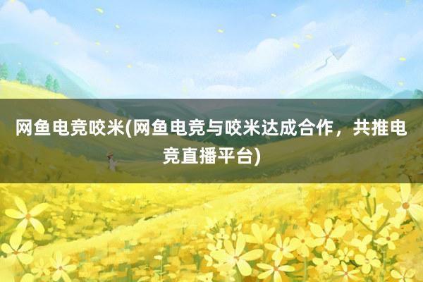 网鱼电竞咬米(网鱼电竞与咬米达成合作，共推电竞直播平台)