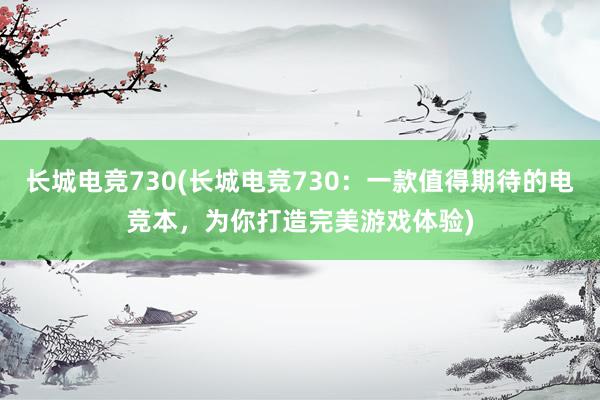 长城电竞730(长城电竞730：一款值得期待的电竞本，为你打造完美游戏体验)