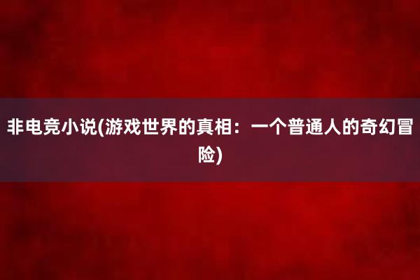 非电竞小说(游戏世界的真相：一个普通人的奇幻冒险)