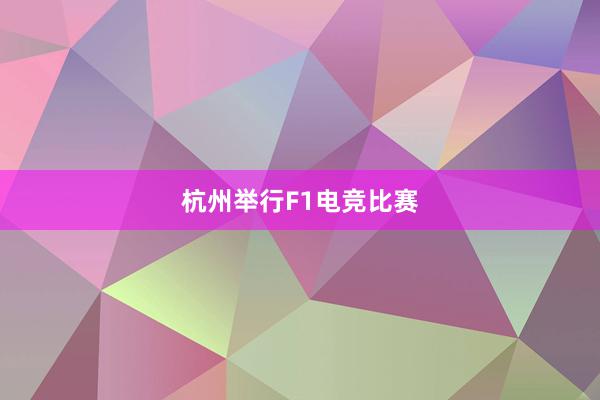 杭州举行F1电竞比赛