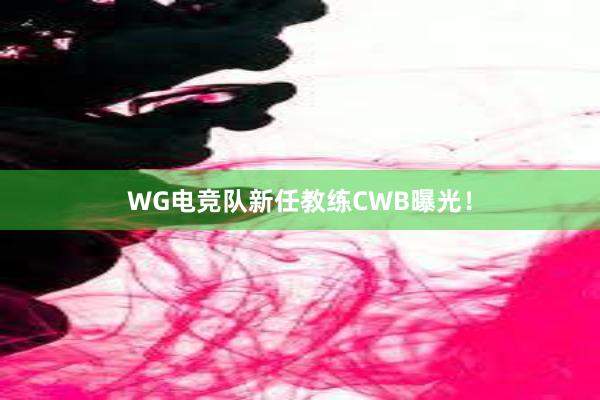 WG电竞队新任教练CWB曝光！