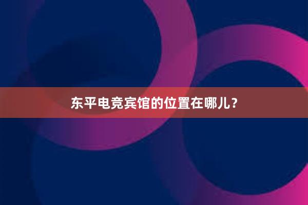 东平电竞宾馆的位置在哪儿？