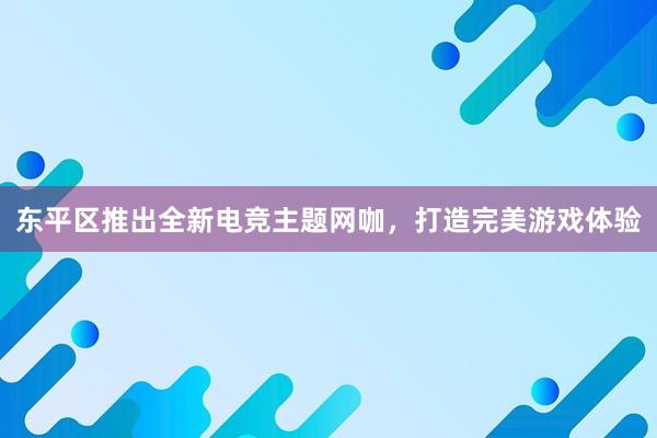 东平区推出全新电竞主题网咖，打造完美游戏体验