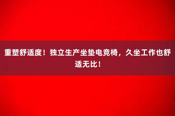 重塑舒适度！独立生产坐垫电竞椅，久坐工作也舒适无比！