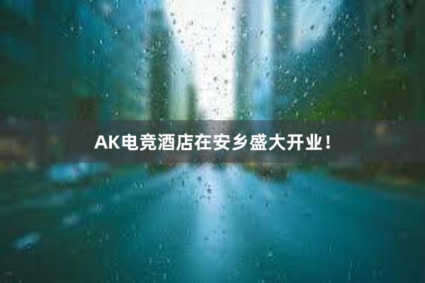 AK电竞酒店在安乡盛大开业！