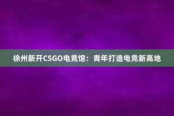 徐州新开CSGO电竞馆：青年打造电竞新高地