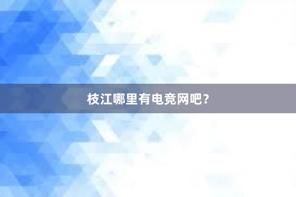 枝江哪里有电竞网吧？