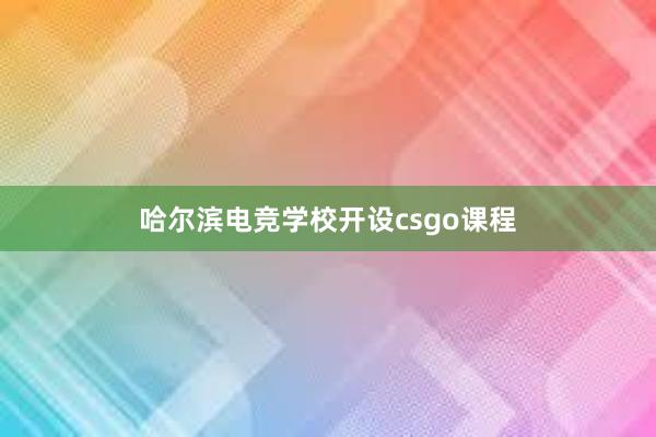 哈尔滨电竞学校开设csgo课程