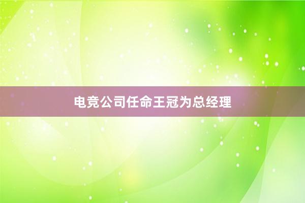 电竞公司任命王冠为总经理