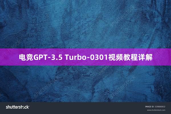 电竞GPT-3.5 Turbo-0301视频教程详解