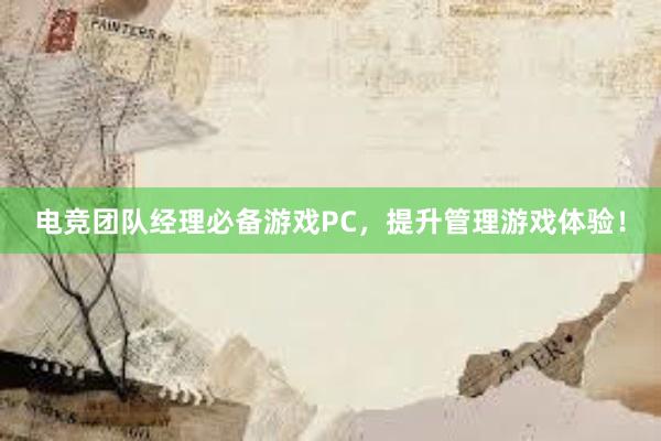 电竞团队经理必备游戏PC，提升管理游戏体验！