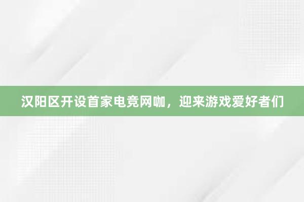 汉阳区开设首家电竞网咖，迎来游戏爱好者们