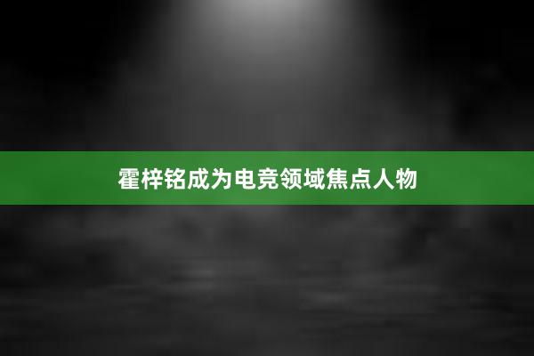 霍梓铭成为电竞领域焦点人物